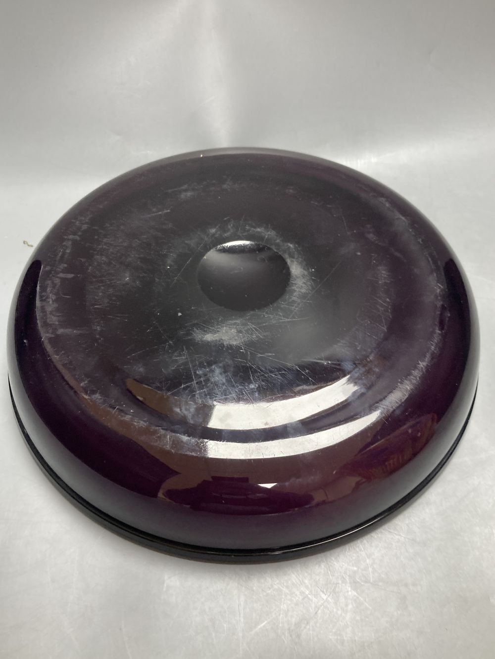 A Murano scrambled glass vase, height 25.5cm and an amethyst tinted shallow glass bowl, diameter 30cm